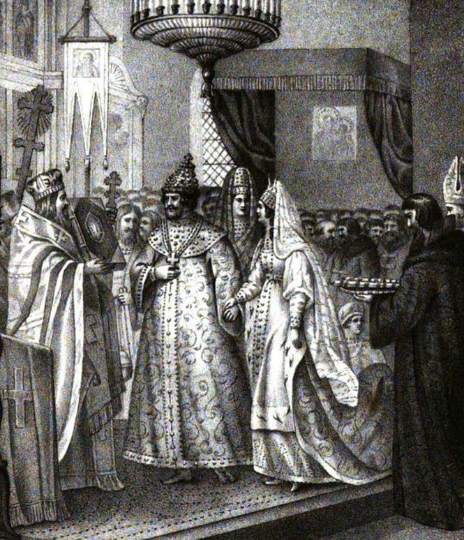 «Венчание Ивана III с Софией Палеолог в 1472 году». Гравюра XIX в. 